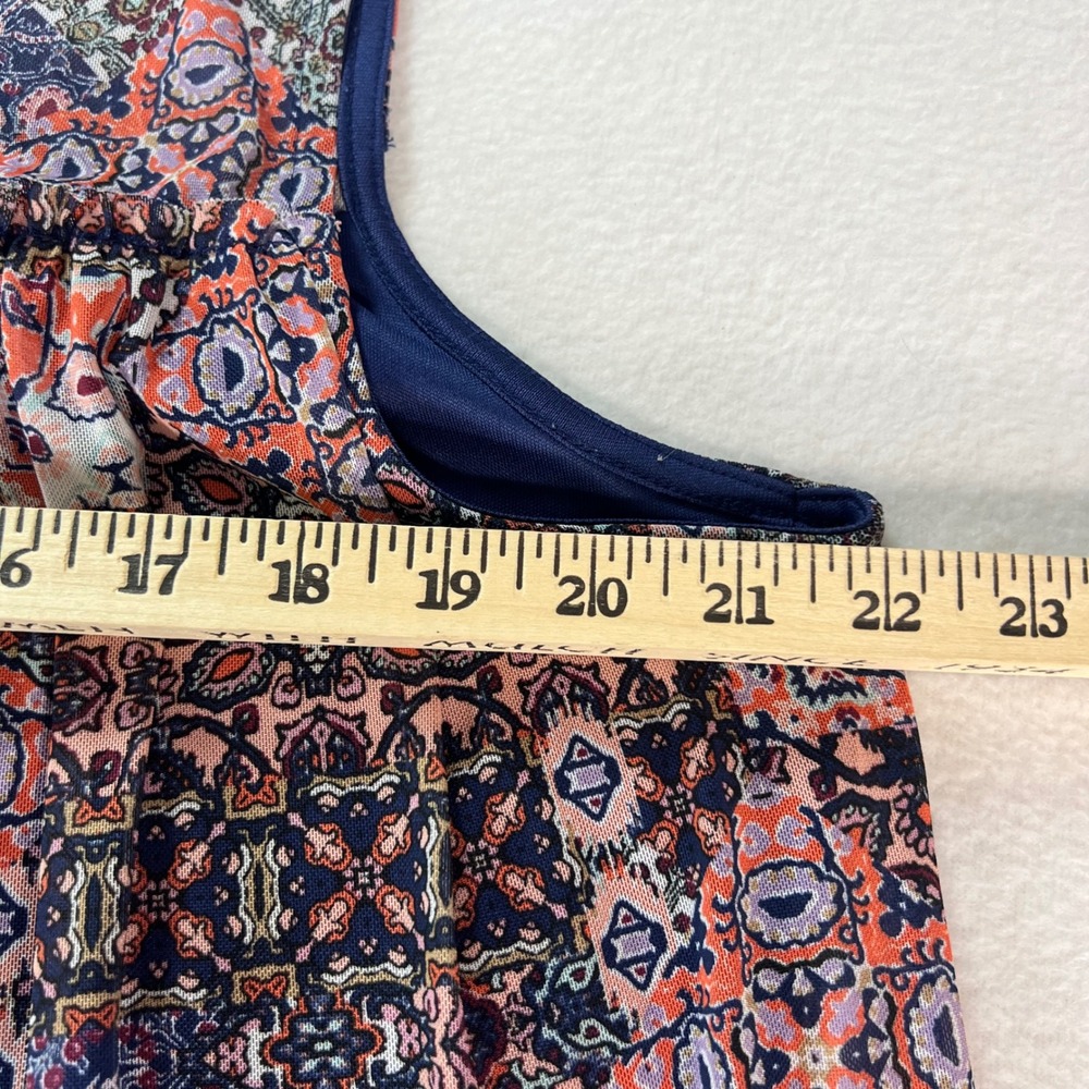 Bobbie Brooks Womens 2X Plus Size Sleeveless Babydoll Top Medallion Print Navy - Picture 6 of 8